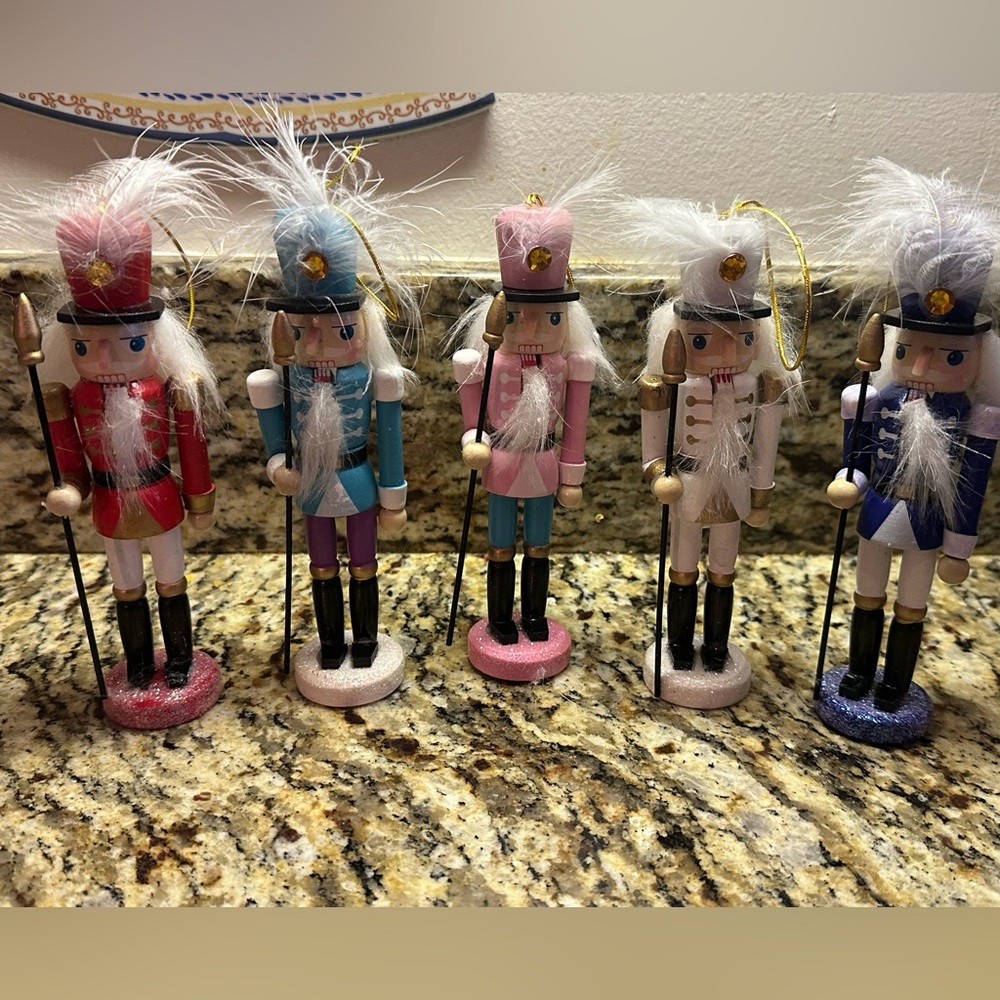 Nutcracker Spear Ornaments - Set of 5 Christmas New In Box #810055381791